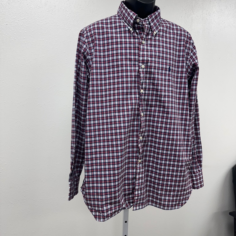 Ralph Lauren Plaid Button Down Shirt Long Sleeve Classic Fit Size 17 - Picture 4 of 12
